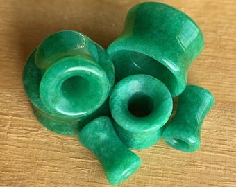 PAIR of Stunning Real Jade Organic Stone Tunnels