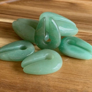 PAIR of Stunning Organic Jade Green Aventurine Stone Keyhole Hanger Ear Weight Tunnels/Plugs - Gauge 0g (8mm) thru 5/8 (16mm) available!