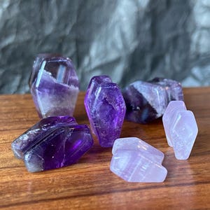 PAIR of Beautiful Amethyst Organic Stone Double Flare Coffin Double Flare Plugs - Gauges 2g (6mm) to 1" (25mm) Available!