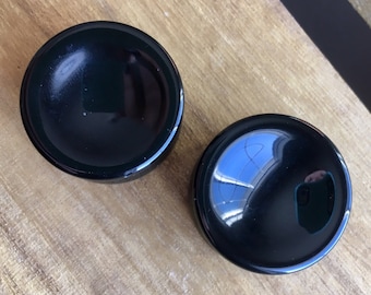 Ein Paar wunderschöne Organic Concave Black Onyx Stein Plugs - Stärken von 0g (8mm) bis zu 1" (25mm) erhältlich!