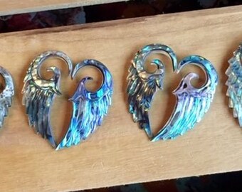 PAIR of Stunning Organic Abalone Angel Wing Tapers - Expander Gauges 8g (3.2mm) through 2g (6mm) available!