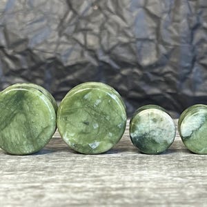 PAIR of Unique Natural South Jade Organic Stone Plugs - Gauges 4g (5mm)  up to 1" (25mm) available!
