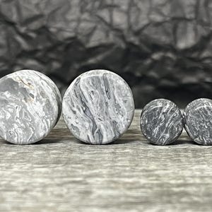 PAIR of Unique Organic Natural Wave Jasper Stone Double Flare Plugs - Gauges 2g (6mm) up to 1" (25mm) available!