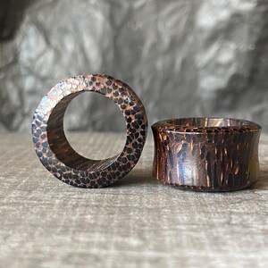 PAIR of Stunning Organic Palm Wood Tunnels / Plugs - Gauges 1" (25mm) thru 52mm (a little over 2") available!