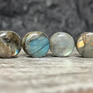 PAIR of Stunning AAA Grade Labradorite Organic Natural Stone Double Flare Plugs/Tunnels  - Gauges 2g (6mm) up to 3/4" (19mm) available!