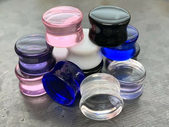 Organic Natural Purple Opalite Double Flared Glass Double Flared Plugs Organic Natural Purple Opalite Double Flared Glass Double Flared Plugs