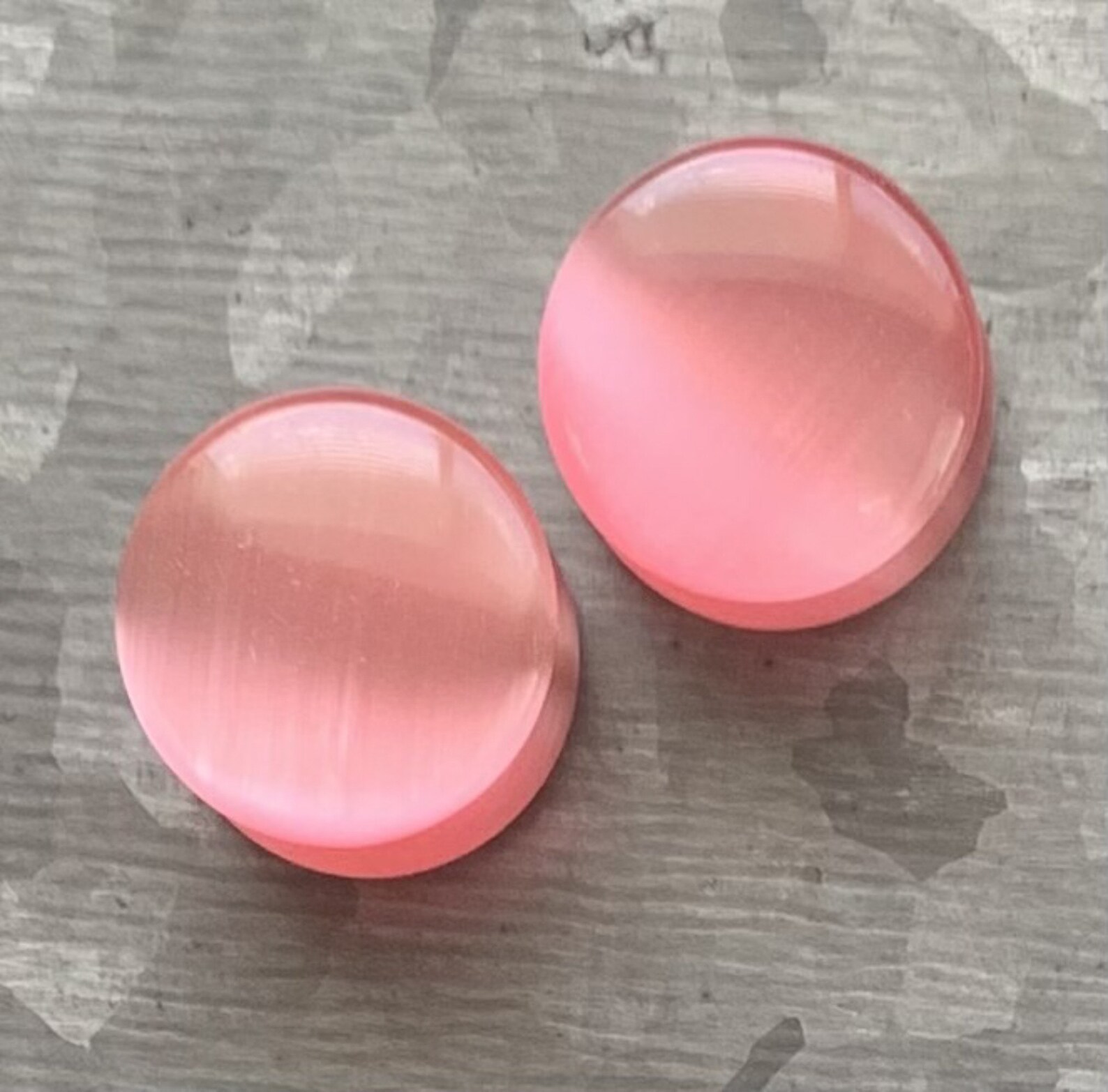 PAIR of Unique Pink Cat Eye Stone Plugs/Tunnels Gauges 2g Etsy