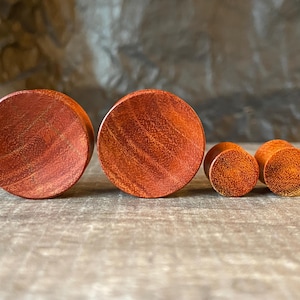 PAIR of Stunning Organic Chang Wood Plugs - Gauges  8g (3.2mm) up to 1&1/2" (38mm) available!
