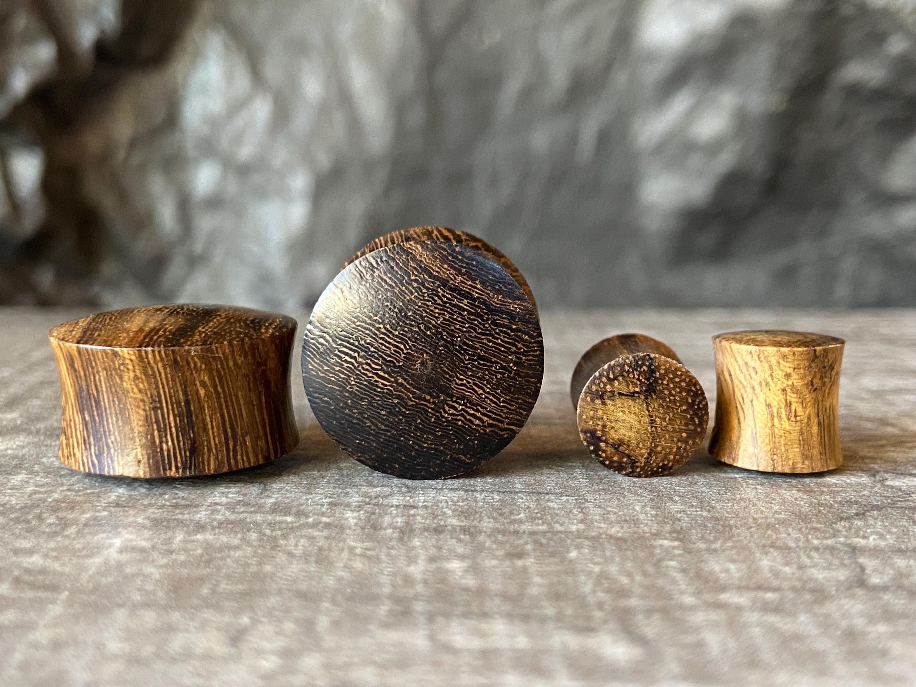 1PAIR Wood Ear Double Flared Plugs Ear Tunnel Plug Flesh Expander Gauge