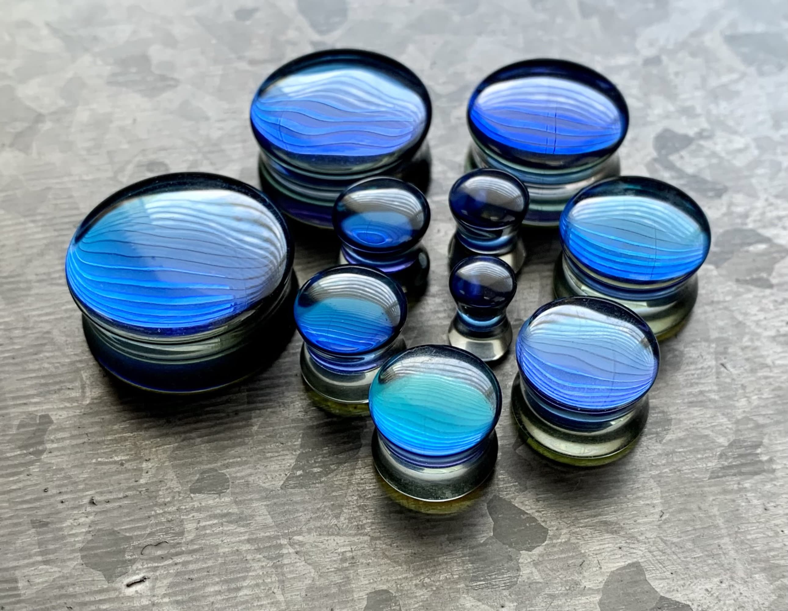 PAIR of Stunning Midnight Moonstone Iridescent Glass Double Etsy