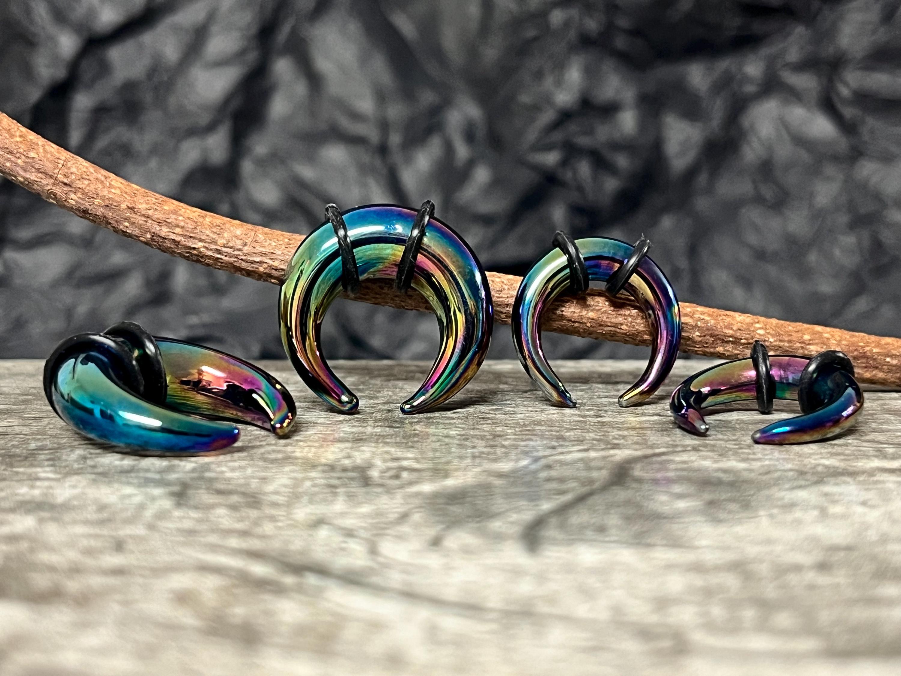 thumbnail image 2 of Lobal Domination Rainbow 316L Surgical Steel Septum Ring / Horseshoe Taper Expander 2 of 6