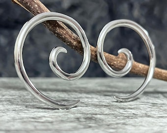 PAIR of Unique Stainless Steel Spiral Tapers Expanders - Gauges 16g thru 0g (8mm)