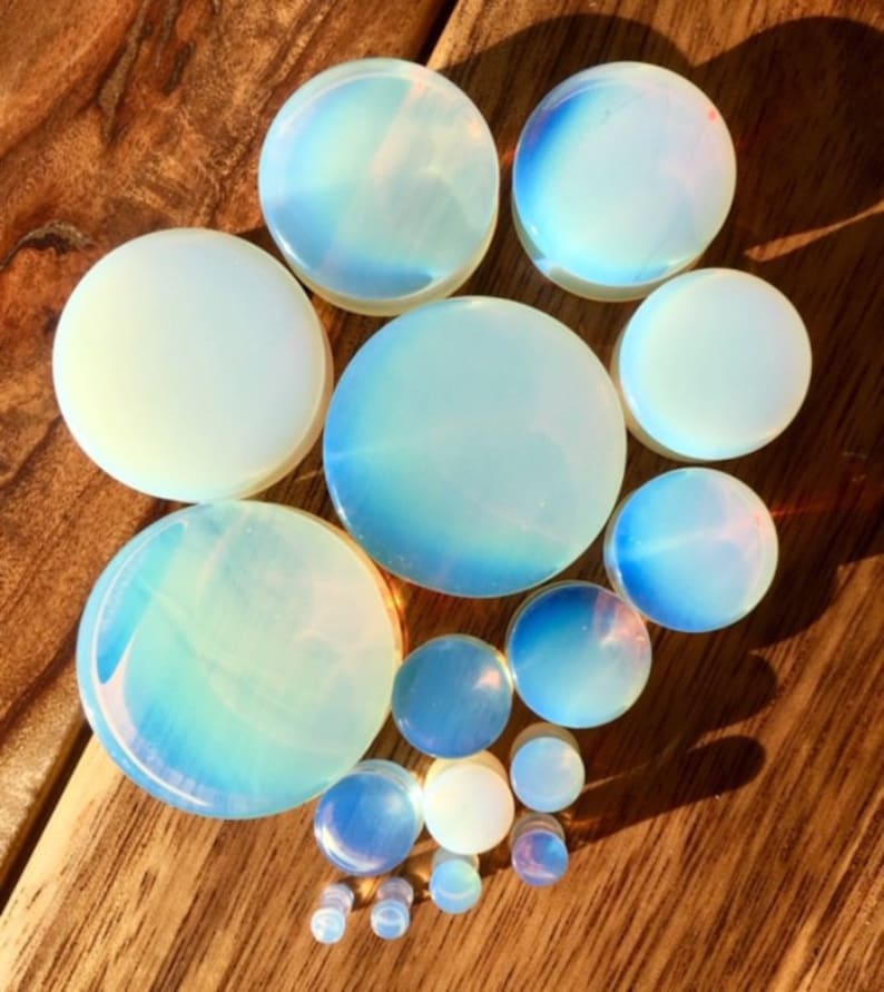 PAIR of Beautiful Opalite Opalescent Stone Moonstone Plugs Etsy