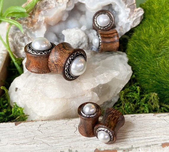 Organico Legno Orecchio Flesh Tunnel Sella Ear Plug Piercing - Foto 14