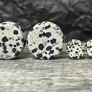 PAIR of Stunning Organic Dalmatian Jasper Stone Plugs  - Gauges 8g (3mm) up to 1&1/2" (38mm) available!