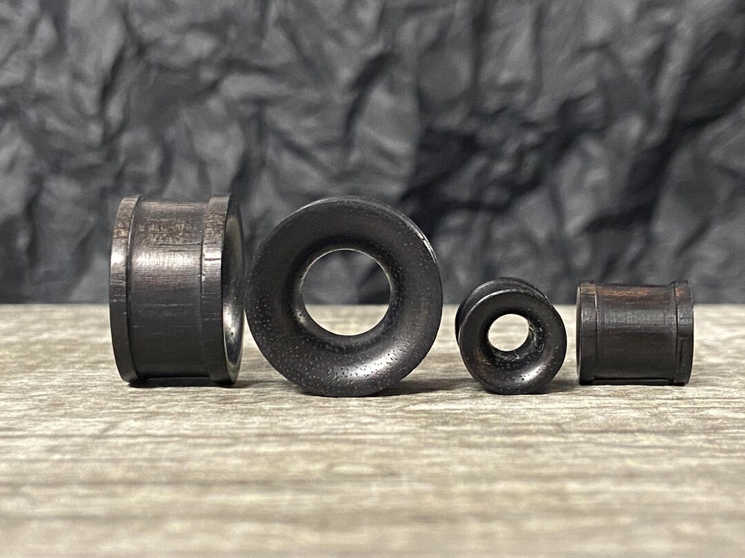PAIR Black Areng Wood Organic Spool Style Tunnels Body Jewelry Plugs - Etsy