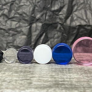 PAIR of Beautiful Flat Glass Double Flare Plugs - Black, Clear, White, Purple, Blue and Pink available!