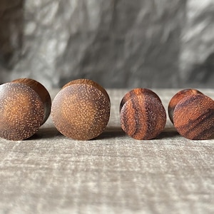 PAIR of Organic Brown Sono Wood Plugs Gauges Tunnels Body Jewelry