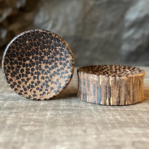 PAIR of Beautiful Organic Palm Wood Plugs - Gauges 1" (25mm) thru 52mm (a little over 2") available!