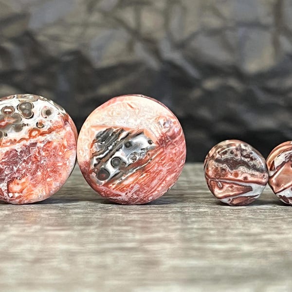PAIR of Unique Natural Leopard Jasper Stone Double Flare Organic Plugs - Gauge 4g (5mm) thru 3/4" (19mm) Available!