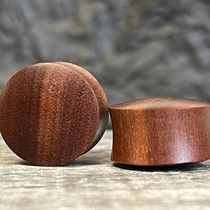 PAIR Red Saba Wood Plugs Organic Earlets Gauges Body Jewelry