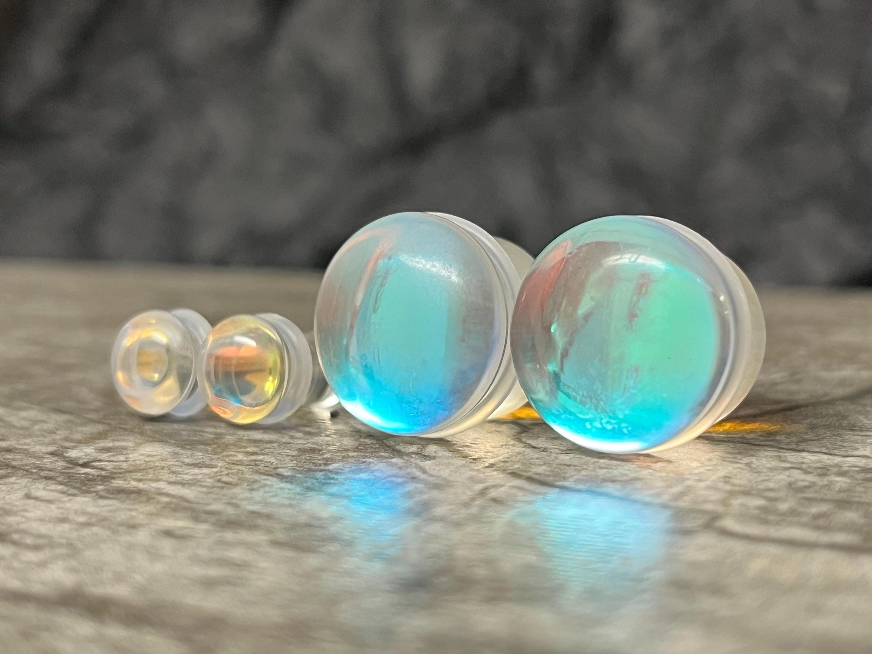 Mystic Metals Moondevite Stone Double Flare Ear Plugs – STN-710 – Pick Your Size – Natural Purple