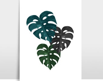 Zeichnung Blatt Monstera Etsy