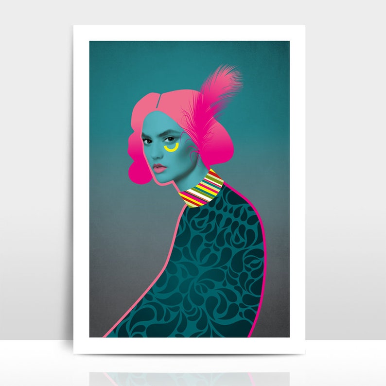 A4 Print / Illustration Neon Charly image 1