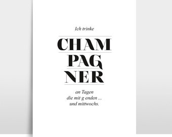 A3 Print / Typoprint "Champagne"