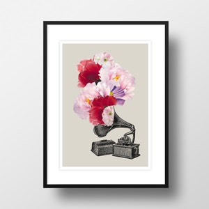 A3 Artprint Flower gramophone image 2