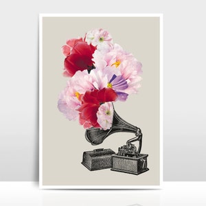 A3 Artprint Flower gramophone image 1