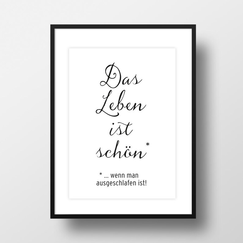  Foto zu A4 Print / Typoprint Das Leben ist schön - Etsy.de 