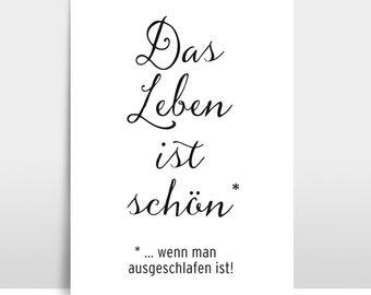 A3 Print / Typoprint "Das Leben ist schön"