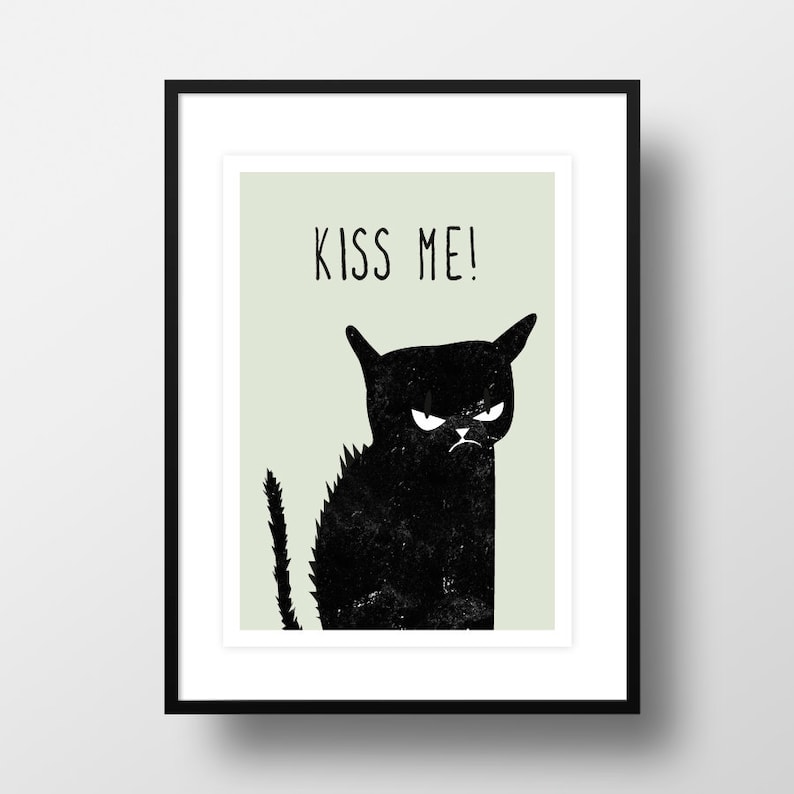 Artprint Kiss me cat image 2