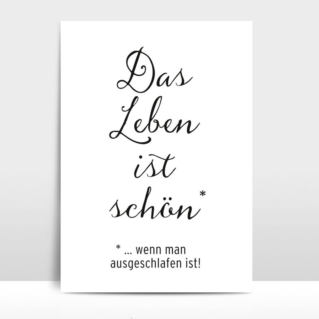  Foto zu A4 Print / Typoprint Das Leben ist schön - Etsy.de 