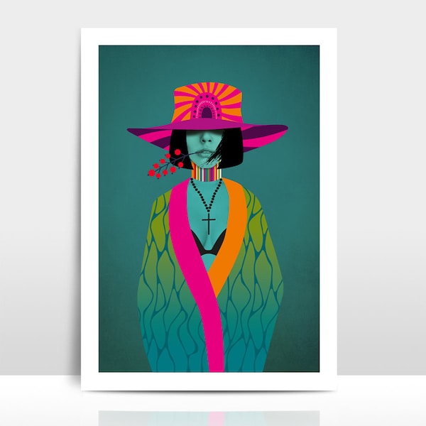 A4 Print / Illustration "Neon Stella"