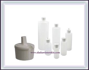 Flip-Top Bottles, Natural Plastic, 2 oz, 4 oz, 6 oz, Set of 6