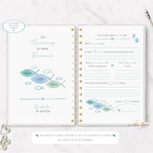 Guest book cards for communion / confirmation / youth consecration, DIN A5 opt. with individual cover sheet, gift for communion, guest book