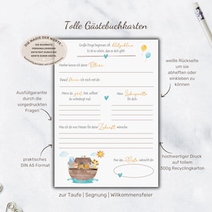 Gästebuchkarten zur Taufe | Segnung | Namensfeier | Willkommensfeier | Geschek zur Taufe | Ausfüllkarten Gäste | Alternative zum Gästebuch
