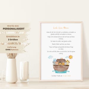 Personalized baptism gift | Baptism gift | Blessing gift | Welcome ceremony | Customizable baptism picture | Noah's Ark