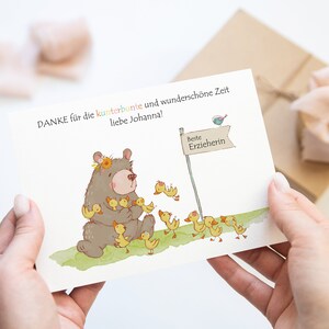 Personalisierte Karte Erzieher/in |  Abschied Kindergarten | Abschiedskarte Erzieherin | Abschiedsgeschenk Erzieherin | Karte Tagesmutter