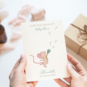 Personalisierte Karte zur Geburt | Glückwunschkarte Geburt |  Willkommen auf der Welt | Geschenk zur Geburt | Glückwünsche zur Geburt