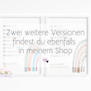 May include: Two framed prints with rainbow designs and text in German. The text reads "Zwei weitere Versionen findest du ebenfalls in meinem Shop".