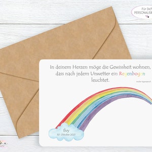 Taufkarte | personalisiert mit Umschlag | Süße Glückwunschkarte für Taufe, Segnung oder Willkommensfeier | Karte zur Taufe | Taufgeschenk