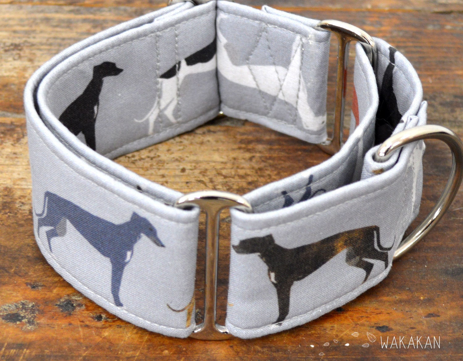 Martingale dog collar model Greyhounds. Adjustable and handmade with