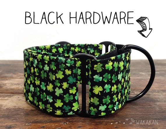 Martingale dog collar model Shamrock. Adjustable and handmade with 100% cotton fabric. Saint Patrick's Day, Wakakan
