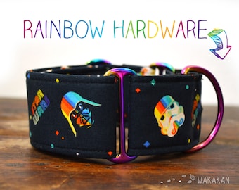 Martingale dog collar model May The Force Be With You. Adjustable and handmade with 100% cotton fabric. Star Wars, film, Wakakan