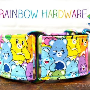 Martingale dog collar model Lovely Bears. Adjustable and handmade with 100% cotton fabric. Colorful. Wakakan