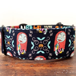 Martingale dog collar model Sally. Adjustable and handmade with 100% cotton fabric. Nightmare, Jack. Wakakan
