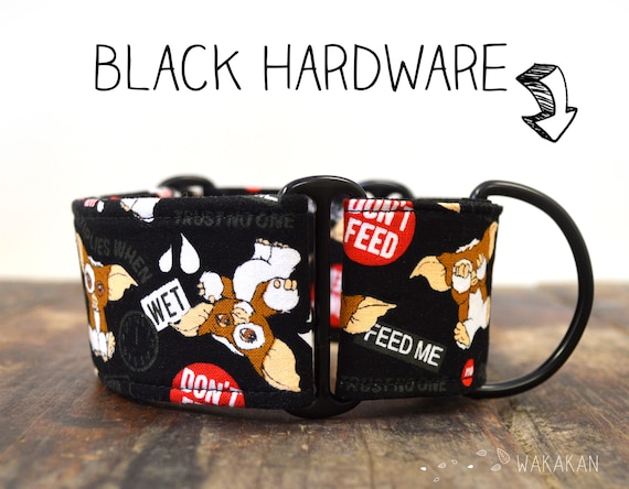 Martingale dog collar model Adorable Gizmo. Adjustable and handmade with 100% cotton fabric. Don't feed after midnight lWakakan